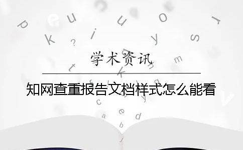 學術查重報告文檔樣式怎么能看