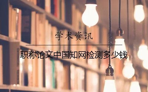 職稱論文中國學(xué)術(shù)檢測多少錢