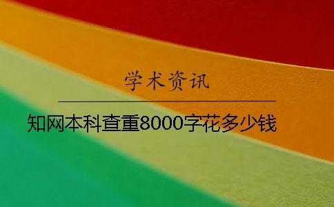 學術本科查重8000字花多少錢