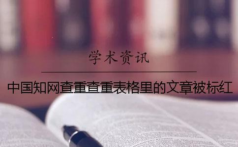 中國學術查重查重表格里的文章被標紅了咋樣修改？