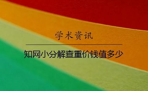 學術小分解查重價錢值多少